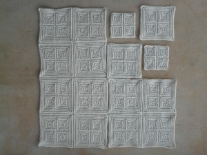 Another view of all of the textured squares thus far