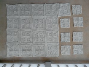 I make progress with the textured squares afghan