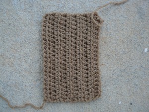 A 20hdc x 10 row swatch