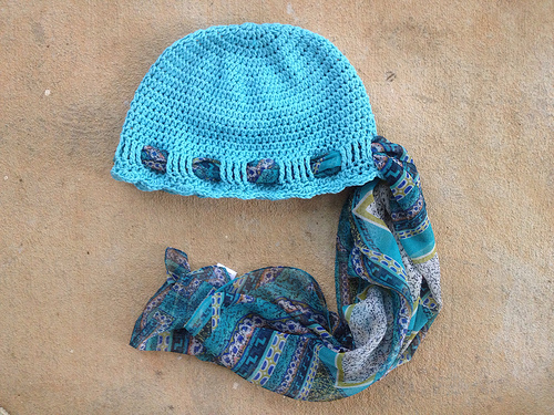 Hat made using Head Huggers Crochet Pattern 18
